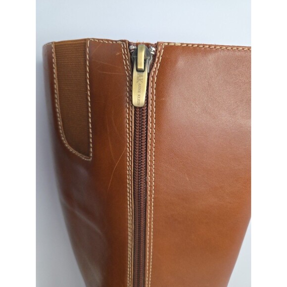 Anne Klein Akmead Camel Brown Knee High Heel Riding Boot Stretch Calf Sz 7.5 M - Picture 2 of 10